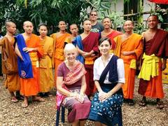 Volunteer Teaching Monks in Laos