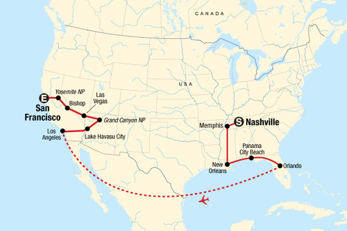Best of US Express Nashville to San Francisco