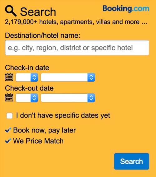 Booking.com Hotel Search