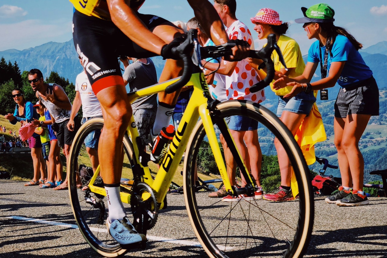 Tour de France rider and spectators