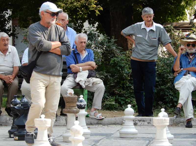 Playing Outdoor Chess in Sarajevo