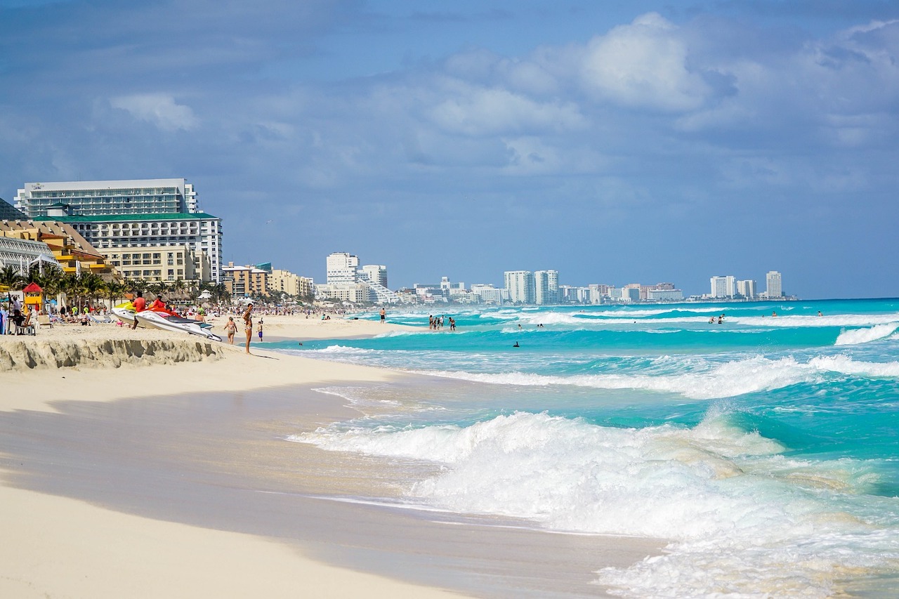 Cancun beach strip